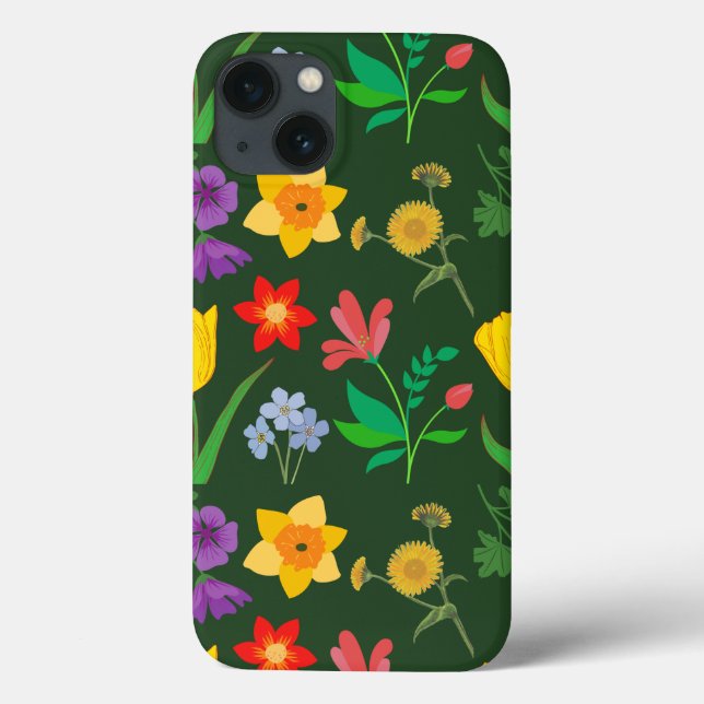 Spring Flowers Pattern Case-Mate iPhone Case (Back)