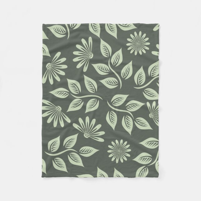 Spring Flowers Pattern Fleece Blanket (Front)