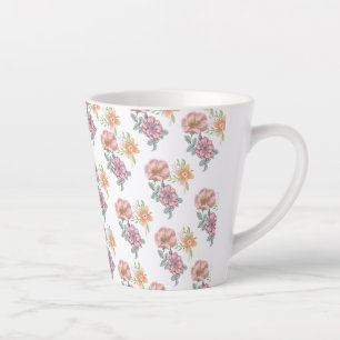 Spring Flowers Pattern Latte Mug