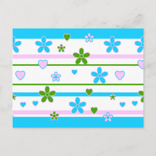 Spring Flowers Pattern Postcard