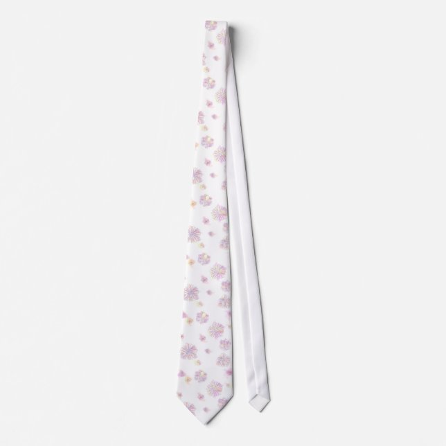 Spring flowers pattern watercolor tie (Front)
