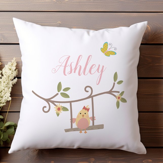 Spring Flowers Pink Butterfly Baby Cushion (Creator Uploaded)