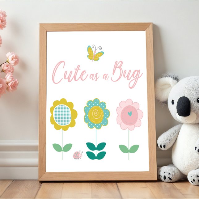 Spring Flowers Pink Butterfly Baby Room Poster (Creator Uploaded)