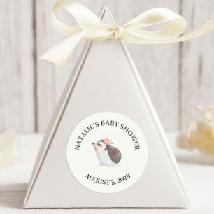 Spring Flowers Pink Butterfly Baby Shower Classic  Classic Round Sticker