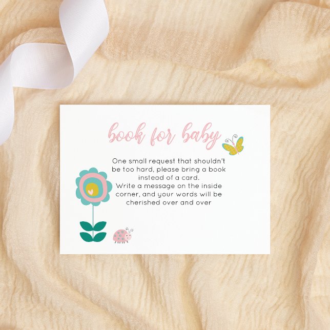 Spring Flowers Pink Butterfly Girl Books for Baby Enclosure Card (Creator Uploaded)