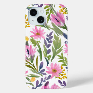 Spring Flowers Pretty Pastel Floral Watercolor iPhone 15 Case