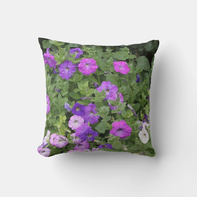 Spring Flowers Purple Petunia Flowers Floral 2021 Cushion (Front)