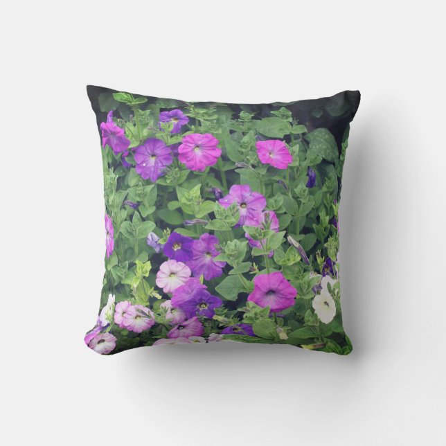 Spring Flowers Purple Petunia Flowers Floral 2022 Cushion (Front)