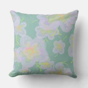 Spring Flowers (purple/teal) Cushion