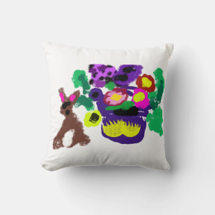 Spring flowers Rabbit joy Cushion