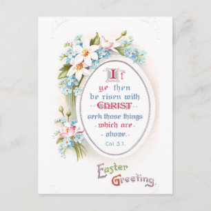 Spring Flowers Religious Vintage Easter Holiday Postcard