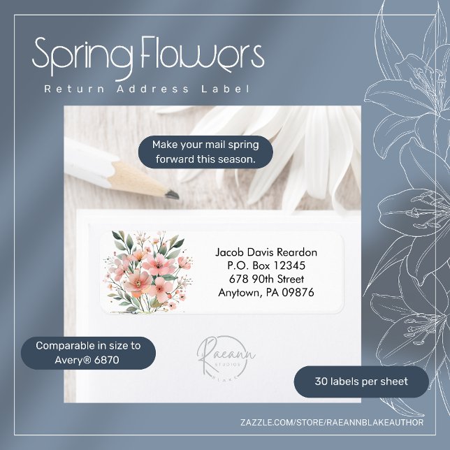 Spring Flowers Return Address Label (Creator Uploaded)