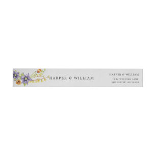 spring flowers return address wrap around label