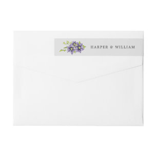 spring flowers return address wrap around label