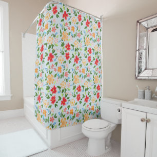 Spring flowers shower curtain