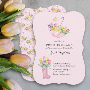 Spring Flowers Shower Mum-to-be Pink Baby Shower Invitation