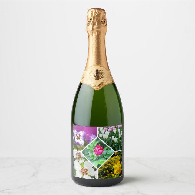Spring Flowers Sparkling Wine Label (Front)