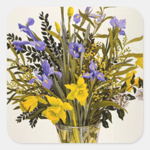 Spring Flowers Square Sticker