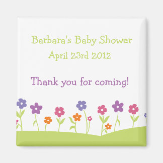 Spring Flowers Thank You Magnet - Girl