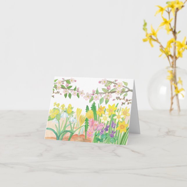 Spring Flowers that Radiate Joy Birthday Card (Yellow Flower)