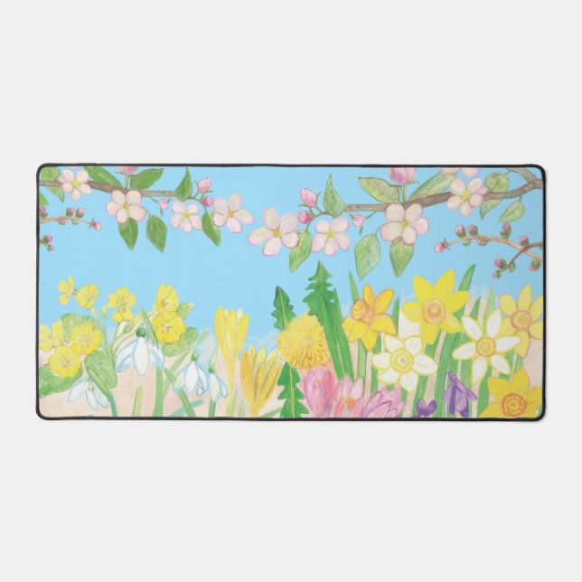 Spring Flowers that Radiate Joy   Desk Mat (Front)