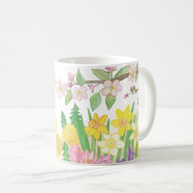 Spring Flowers that Radiate Joy  Invitation Coffee Mug (Front Right)