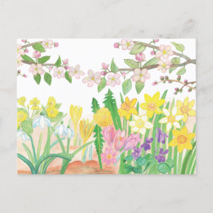Spring Flowers that Radiate Joy  Postcard
