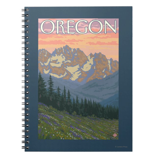 Spring Flowers- Vintage Travel Poster Notebook (Front)