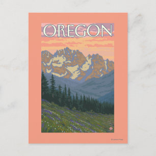 Spring Flowers- Vintage Travel Poster Postcard