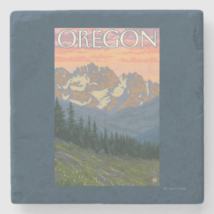 Spring Flowers- Vintage Travel Poster Stone Coaster