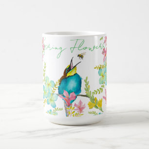 Spring flowers watercolor coffee mug