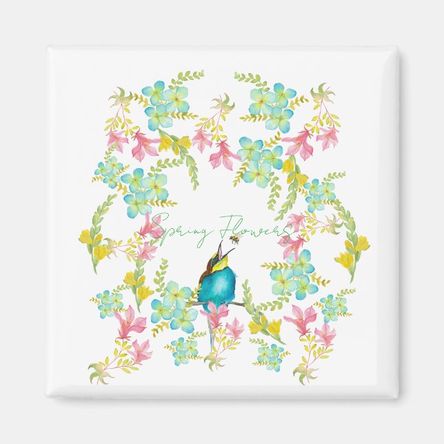 Spring flowers watercolor  magnet (Front)