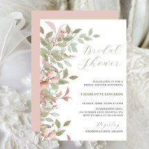 Spring Flowers Watercolor Pink Bridal Shower