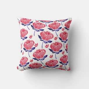 Spring flowers, watercolor seamless pattern. cushion