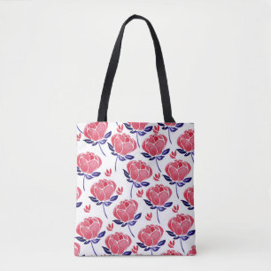 Spring flowers, watercolor seamless pattern. tote bag