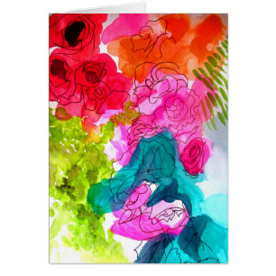 Spring Flowers watercolour abstract art