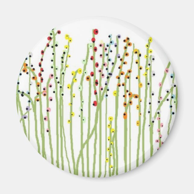 "SPRING FLOWERS" White Collection Magnet (Front)