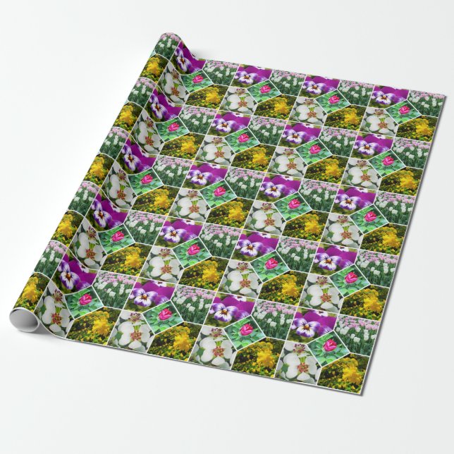Spring Flowers Wrapping Paper (Unrolled)