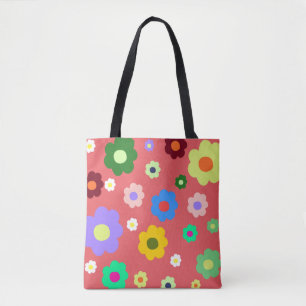 Spring Flowers Y2K Retro Pattern Tote Bag