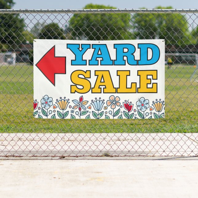 Spring Flowers Yard Sale Banner (Insitu)