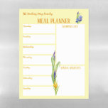 Spring Flowers Yellow Meal Planner & Shopping List Magnetic Dry Erase Sheet<br><div class="desc">This personalised family weekly meal planner has space for your daily menu, shopping list notes and special requests. The template is set up so that you have the option to customise the section headings or commence the week on a different day. The English country garden design features watercolor spring flowers...</div>