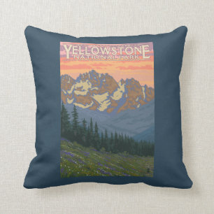 Spring Flowers - Yellowstone National Park Cushion
