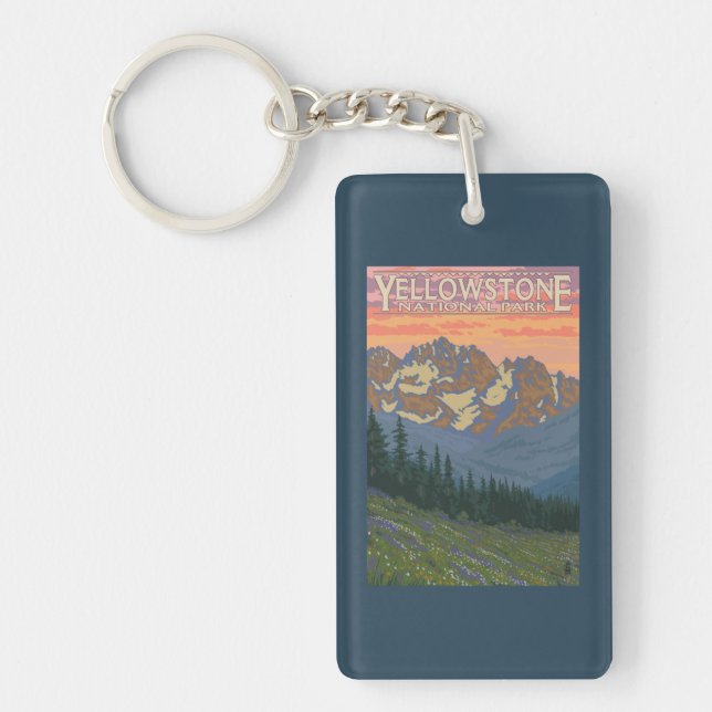Spring Flowers - Yellowstone National Park Key Ring (Front)