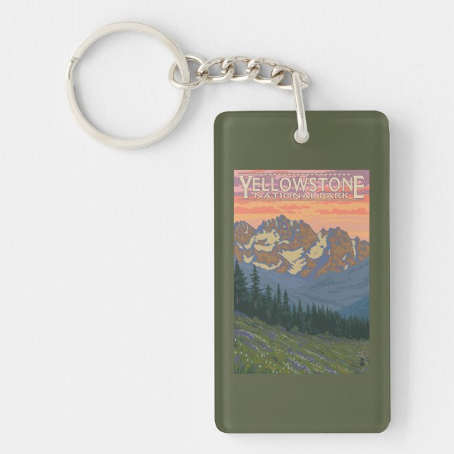 Spring Flowers - Yellowstone National Park Key Ring (Front)