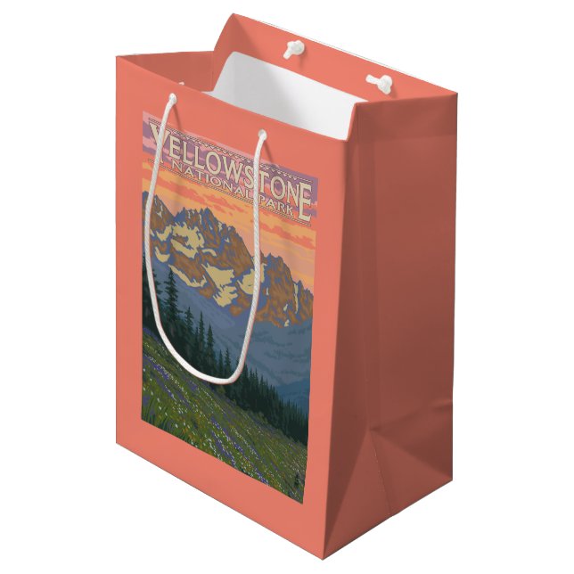 Spring Flowers - Yellowstone National Park Medium Gift Bag (Front Angled)