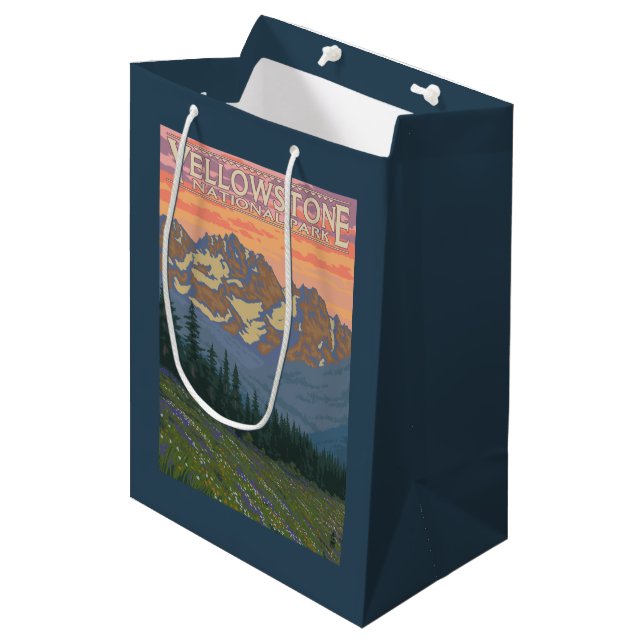 Spring Flowers - Yellowstone National Park Medium Gift Bag (Front Angled)