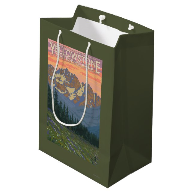 Spring Flowers - Yellowstone National Park Medium Gift Bag (Back Angled)