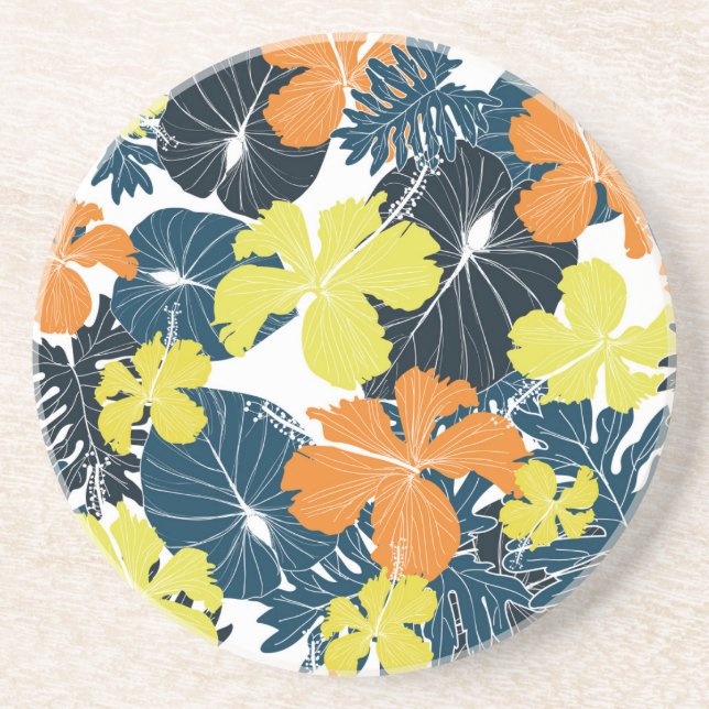 Spring Flowery: Vintage Floral Texture Coaster (Front)
