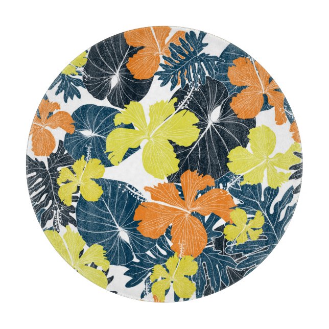 Spring Flowery: Vintage Floral Texture Cutting Board (Front)