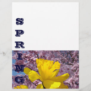 SPRING Flyer paper Daffodil Flower Tree Blossoms